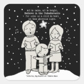 KerstCaroling Vierkante Sticker (Voorkant)