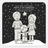 KerstCaroling Vierkante Sticker (Voorkant)