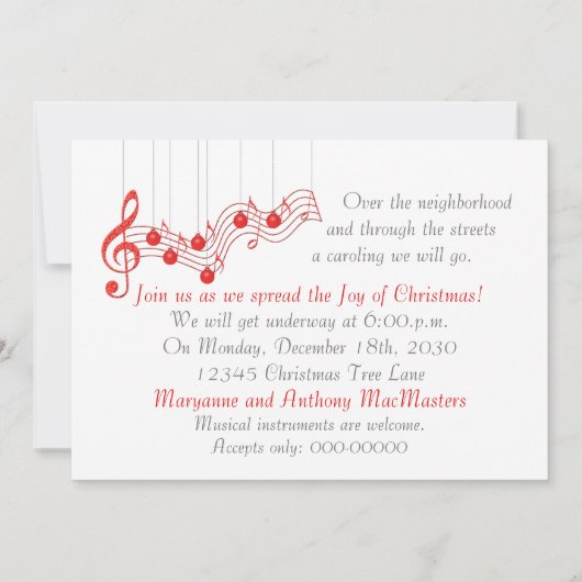 KerstCarolingfeest Kaart (Achterkant)