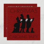 KerstCarolingfeest | Victoriaans Faux Glitter Kaart (Voorkant / Achterkant)