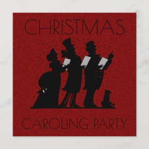 KerstCarolingfeest   Victoriaans Faux Glitter Kaart