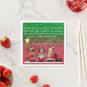 KerstCarols Red en Green Party Napkins Servet (Insitu)