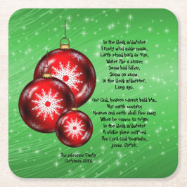 Kerstcaroltekst in de bleak Midwinter Kartonnen Onderzetters