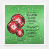 Kerstcaroltekst in de bleak Midwinter Servet (Voorkant)