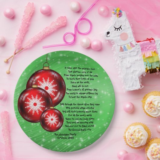 Kerstcaroltekst - Midnight - 9 inch Papieren Bordje (Feest)