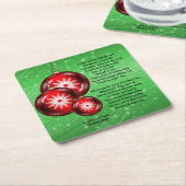 Kerstcaroltekst: 's middernacht kartonnen onderzetters (Schuin)