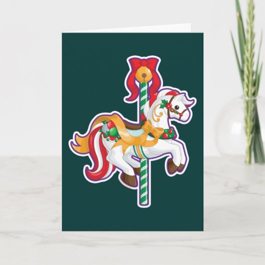 Kerstcarrousel Feestdagen Kaart (Voorkant)