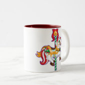 Kerstcarrousel Tweekleurige Koffiemok (Voorkant rechts)