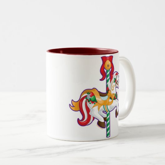 Kerstcarrousel Tweekleurige Koffiemok (Voorkant rechts)