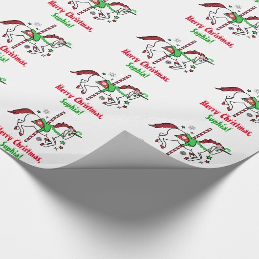 Kerstcarrouselnaam  cadeaupapier (Hoek)