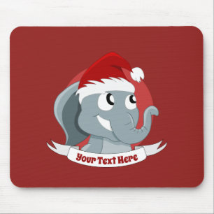 Kerstcartoon met een cute olifant muismat