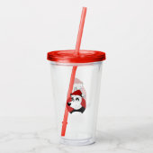 Kerstcartoon met een schattig beer acrylvlek acryl drinkbeker (Achterkant)