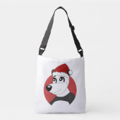 Kerstcartoon met een schattig beer-kruisje van pan crossbody tas (Voorkant)
