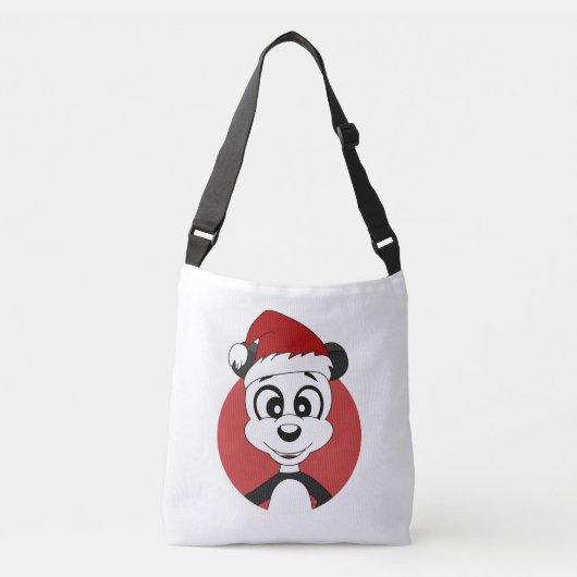 Kerstcartoon met een schattig beer-kruisje van pan crossbody tas (Voorkant)