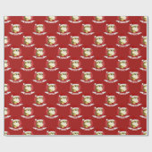 kerstcartoon met een schattig leeuwenomslagpapier cadeaupapier (Vlak)