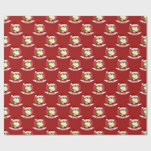 kerstcartoon met een schattig leeuwenomslagpapier cadeaupapier (Vlak)