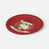 Kerstcartoon met een schattig leeuwenpapier bord (Gekanteld)