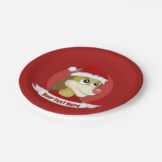 Kerstcartoon met een schattig leeuwenpapier bord (Gekanteld)