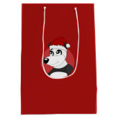 Kerstcartoon met een schattig panda-beer-medium ca medium cadeauzakje (Achterkant)