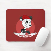 Kerstcartoon met een schattig panda-beer muispad muismat (Met muis)
