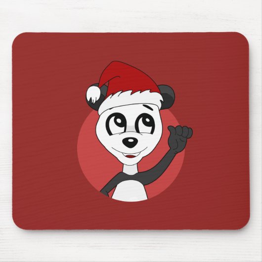 Kerstcartoon met een schattig panda-beer muispad muismat (Voorkant)