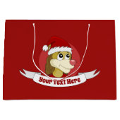 kerstcartoon met een schattige leeuw grote cadeaut groot cadeauzakje (Voorkant)