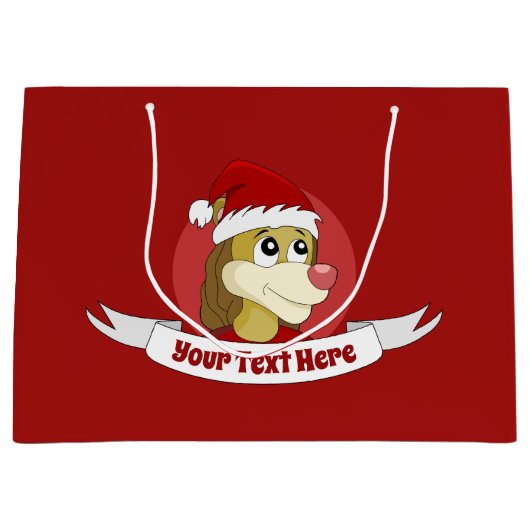 kerstcartoon met een schattige leeuw grote cadeaut groot cadeauzakje (Voorkant)