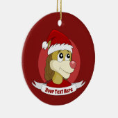 Kerstcartoon met een schattige leeuw-keramische in keramisch ornament (Rechts)