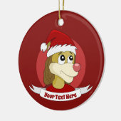 Kerstcartoon met een schattige leeuw-keramische in keramisch ornament (Links)