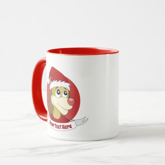 Kerstcartoon met een schattige leeuw-mok mok (Voorkant links)