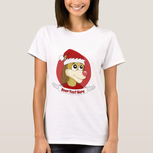 Kerstcartoon met een schattige leeuw T-Shirt (Voorkant)