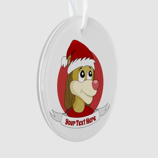 kerstcartoon met een schattige leeuw-versiering ornament (voorkant)