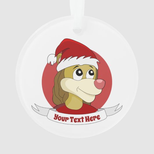 kerstcartoon met een schattige leeuw-versiering ornament (achterkant)