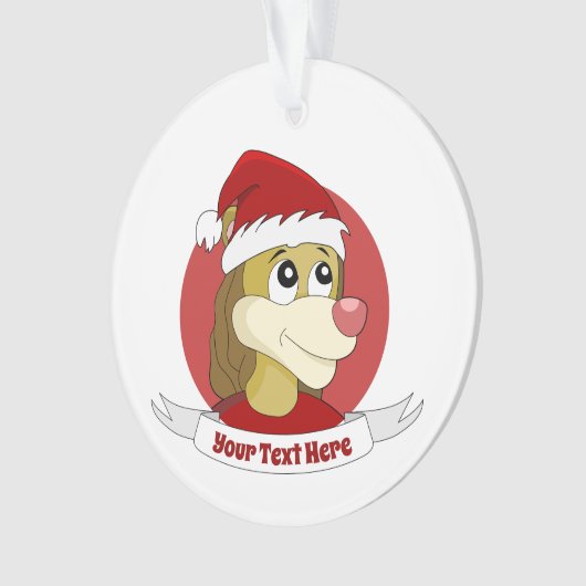 kerstcartoon met een schattige leeuw-versiering ornament (voorkant)