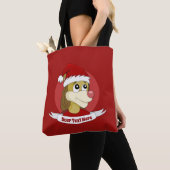 Kerstcartoon met een schattige leeuwenkooi-canvas  tote bag (Dichtbij)