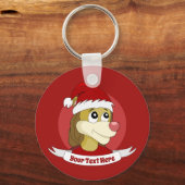 Kerstcartoon met een schattige leeuwenkooi-sleutel sleutelhanger (Voorkant)