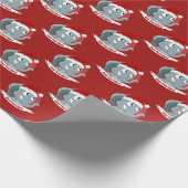 Kerstcartoon met een schattige olifant cadeaupapier (Hoek)