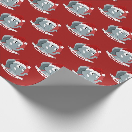 Kerstcartoon met een schattige olifant cadeaupapier (Hoek)