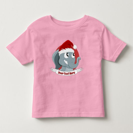 kerstcartoon met een schattige olifant peuter-s kinder shirts (Voorkant)