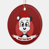 kerstcartoon met een schattige panda-beer keramisc keramisch ornament (Links)