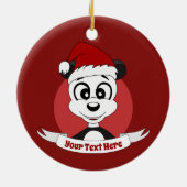 kerstcartoon met een schattige panda-beer keramisc keramisch ornament (Achterkant)