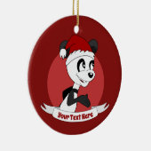 kerstcartoon met een schattige panda-beer keramisc keramisch ornament (Rechts)