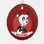 kerstcartoon met een schattige panda-beer keramisc keramisch ornament (Links)