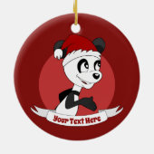 kerstcartoon met een schattige panda-beer keramisc keramisch ornament (Achterkant)