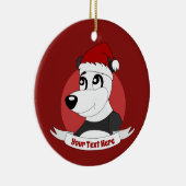 Kerstcartoon met keramische ornament van een schat (Rechts)