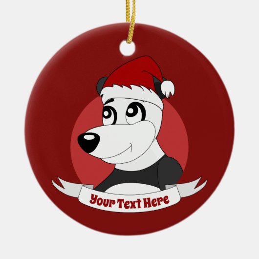 Kerstcartoon met keramische ornament van een schat (Voorkant)