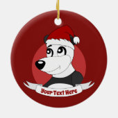 Kerstcartoon met keramische ornament van een schat (Achterkant)