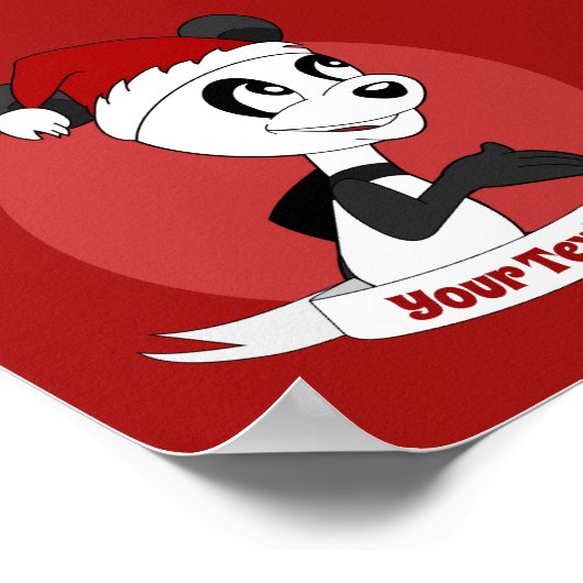 Kerstcartoon met poster van een knuffelbare pandab (Hoek)