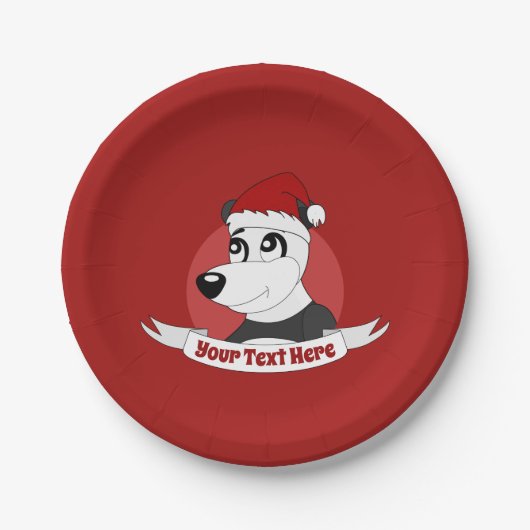 Kerstcartoon met schattig beer bord (Voorkant)