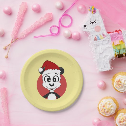 Kerstcartoon met schattig beer bord (Feest)